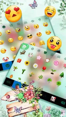 Green Floral Garden Keyboard T android App screenshot 0